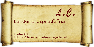 Lindert Cipriána névjegykártya